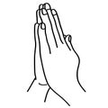 Praying hands vector illustration by crafteroks Royalty Free Stock Photo