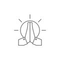 Praying hands vector icon symbol isolated on white background Royalty Free Stock Photo