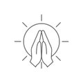 Praying hands vector icon symbol isolated on white background Royalty Free Stock Photo