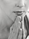 Woman praying to God stock photo Royalty Free Stock Photo