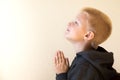 Praying little child (boy), christianity Royalty Free Stock Photo