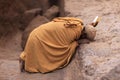 Praying man in Lalibela, Ethiopia Royalty Free Stock Photo