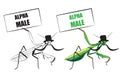 Praying mantis. Funny vector illustration. Royalty Free Stock Photo