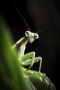 The Praying Mantis in Green Serenity, generative ai