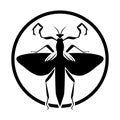 Praying mantis silhouette vector icon illustration