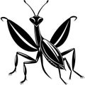 Praying mantis silhouette vector style Royalty Free Stock Photo