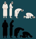 Praying Movements of A Muslim Man