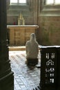 Praying nun in church