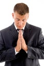 Praying professional looking at camera Royalty Free Stock Photo