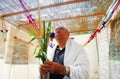 Praying in Sukkah for Jewish Holiday Sukkot