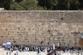 Praying at the Western Wailing Wall of Ancient Temple. Jerusalem, Israel: 22 April 2022. Royalty Free Stock Photo