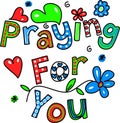 Praying for You Cartoon Text Expression