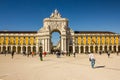 PraÃÂ§a do ComÃÂ©rcio and Rua Augusta marble Arch downtown Lisboa, Portugal