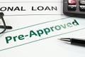 Pre appoved loan application Royalty Free Stock Photo