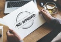 Pre-Approved Choice Mark Selection Status Option Concept Royalty Free Stock Photo