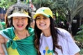 Pre-candidates Nise Yamaguchi and Juciane Cunha at the demonstration on Paulista avenue