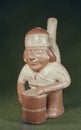ceramic called Huaco pottery from unidentified ancient Peruvian culture. Pre-Inca ceramic piece ma