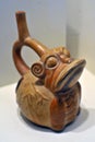 Pre-columbian animal-shaped ceramic called Huaco from unidentified ancient Peruvian culture. Pre inca handcrafted