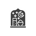 Pre-dawn meal Suhoor vector icon