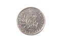 A pre Euro French coin Royalty Free Stock Photo