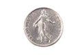 A pre Euro French coin Royalty Free Stock Photo