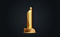 Gold trophy icon isolated on black background. Golden Academy award icon. Films and cinema symbol prize concept. Vector Isolated Royalty Free Stock Photo