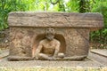 Pre-hispanic olmec stone altar in the La Venta Mexico