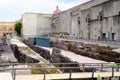 Pre-hispanic ruins of the aztec city of Tenochtitlan in Mexico City