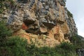 Pre inca mausoleum Revash in the mountains of northern Peru Royalty Free Stock Photo