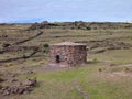 Pre-incan burrial site sillustani with chulpas Royalty Free Stock Photo