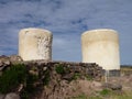 Pre-incan burrial site sillustani with chulpas Royalty Free Stock Photo