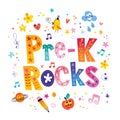 Pre K rocks lettering design Royalty Free Stock Photo