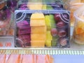 Pre packed cut fruit on sale in a supermarket Royalty Free Stock Photo