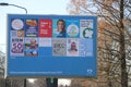 Pre printed election poster billboard for the water authority Delfland in Voorburg in the Netherlands on march 20th, 2019.