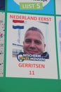 Pre printed election poster of nationalistic group calling Nederland eerst Netherlands first