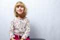 Preschool girl studio portrait on clean background