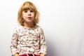 Preschool girl studio portrait on clean background