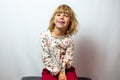 Preschool girl studio portrait on clean background