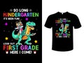 Pre-School Kindergarten Colorful Typography Vector Illustration Vintage T-Shirt Design Template