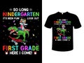 Pre-School Kindergarten Colorful Typography Vector Illustration Vintage T-Shirt Design Template