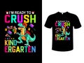 Pre-School Kindergarten Colorful Typography Vector Illustration Vintage T-Shirt Design Template
