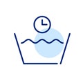 Pre soaking clothes. Time and water. Laundry instructions label. Pixel perfect icon Royalty Free Stock Photo