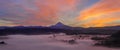 Pre Sunrise Over Mount Hood One Early Fall Morning Panorama Royalty Free Stock Photo