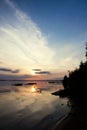 Sunset on the Volga in summer Royalty Free Stock Photo
