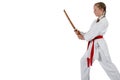 Tweenage girl going karate Royalty Free Stock Photo