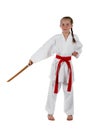 Tweenage girl going karate Royalty Free Stock Photo