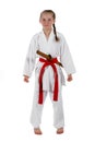 Tweenage girl going karate Royalty Free Stock Photo