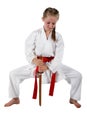 Tweenage girl going karate Royalty Free Stock Photo