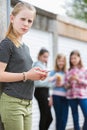 Pre Teen Girl Being Bullied By Text Message Royalty Free Stock Photo