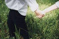 A pre-wedding of couple holding hands, love concept Royalty Free Stock Photo